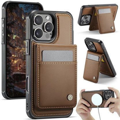 JEEHOOD J06 British Style RFID MagSafe Card Bag PU Phone Case, For iPhone 15 Pro, For iPhone 15 Plus, For iPhone 15, For iPhone 14 Plus