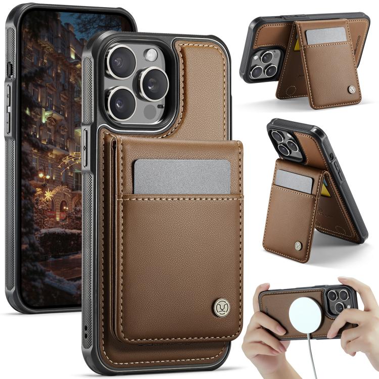 JEEHOOD J06 British Style RFID MagSafe Card Bag PU Phone Case, For iPhone 14, For iPhone 14 Pro, For iPhone 14 Pro Max, For iPhone SE 2022 / SE 2020 / 8