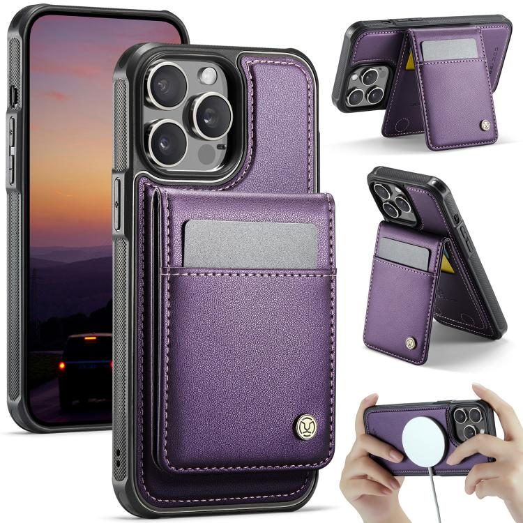 JEEHOOD J06 British Style RFID MagSafe Card Bag PU Phone Case, For iPhone 13 Pro Max, For iPhone 13 Pro, For iPhone 13, For iPhone 12 / 12 Pro
