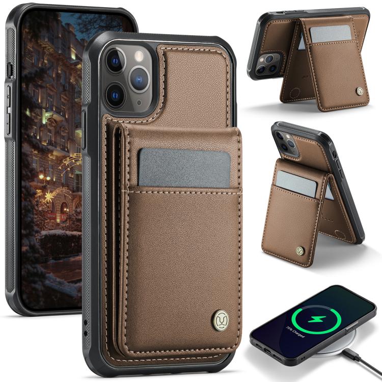 JEEHOOD J06 British Style RFID MagSafe Card Bag PU Phone Case, For iPhone 12 Pro Max, For iPhone 11 Pro Max, For iPhone 11, For iPhone 11 Pro
