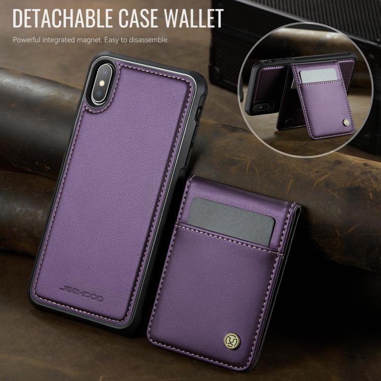 JEEHOOD J06 British Style RFID MagSafe Card Bag PU Phone Case, For iPhone X / XS, For iPhone XS Max, For iPhone 8 Plus / 7 Plus