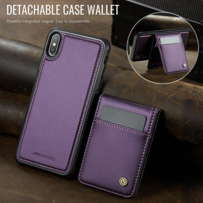 JEEHOOD J06 British Style RFID MagSafe Card Bag PU Phone Case, For iPhone X / XS, For iPhone XS Max, For iPhone 8 Plus / 7 Plus
