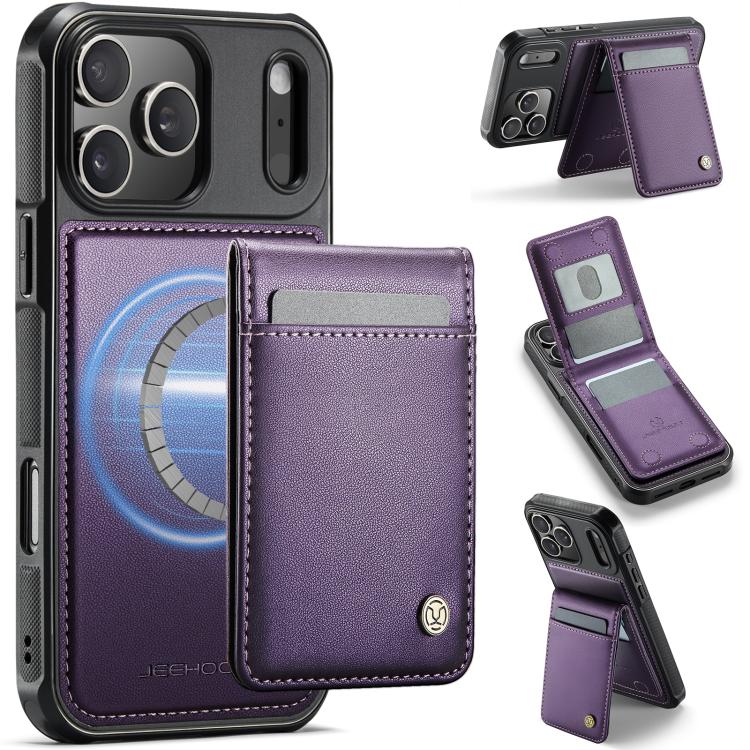 JEEHOOD J06 British Style RFID MagSafe Card Bag PU Phone Case, For iPhone 17 Pro, For iPhone 17, For iPhone Air, For iPhone 16 Pro Max
