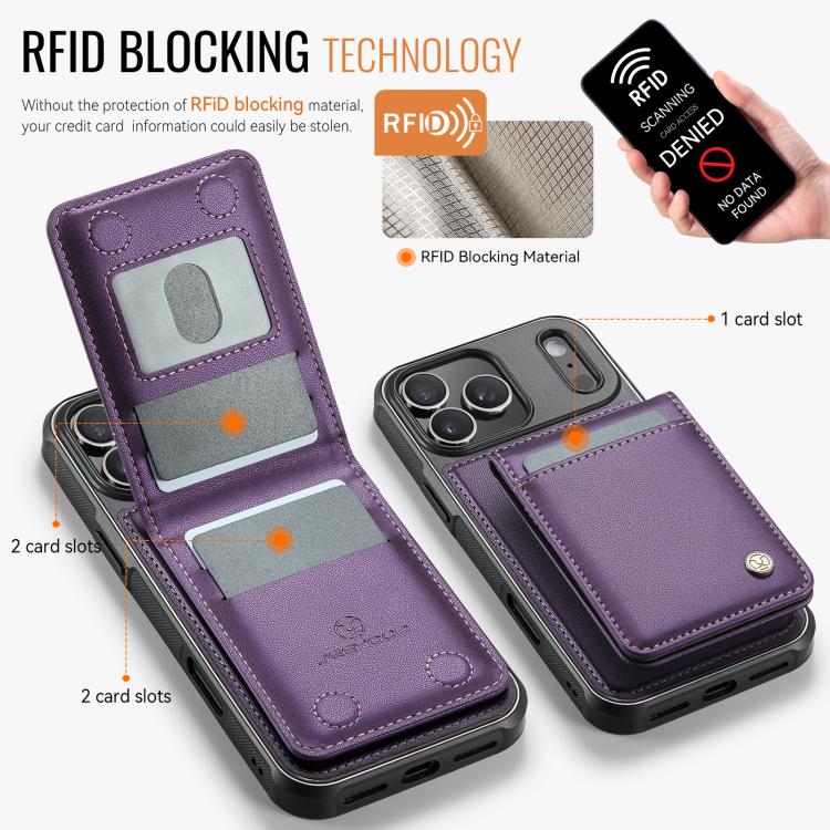 JEEHOOD J06 British Style RFID MagSafe Card Bag PU Phone Case, For iPhone 17 Pro, For iPhone 17, For iPhone Air, For iPhone 16 Pro Max