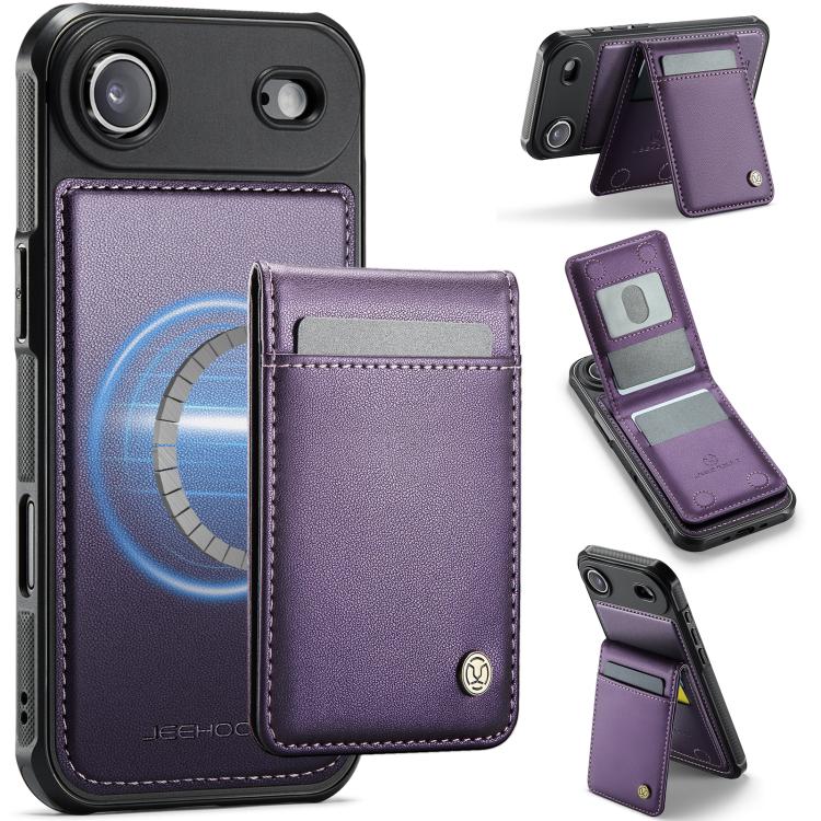 JEEHOOD J06 British Style RFID MagSafe Card Bag PU Phone Case, For iPhone 17 Pro, For iPhone 17, For iPhone Air, For iPhone 16 Pro Max
