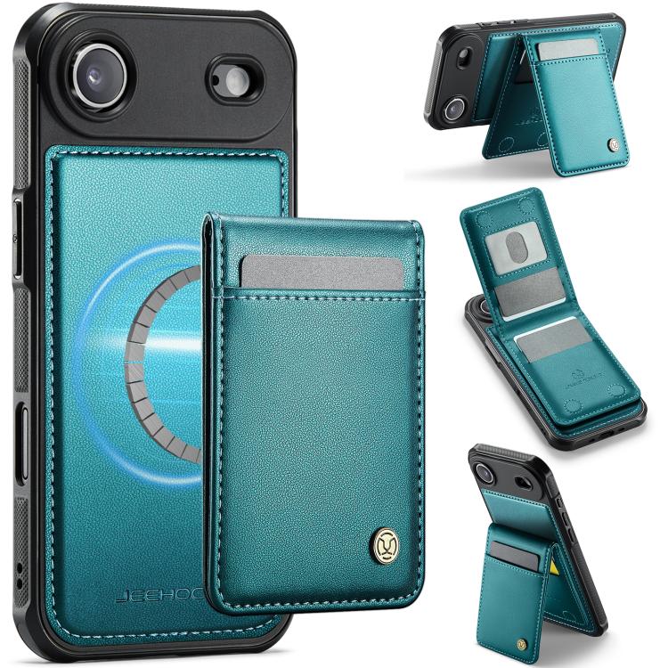 JEEHOOD J06 British Style RFID MagSafe Card Bag PU Phone Case, For iPhone 17 Pro, For iPhone 17, For iPhone Air, For iPhone 16 Pro Max
