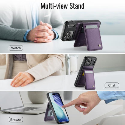 JEEHOOD J06 British Style RFID MagSafe Card Bag PU Phone Case, For iPhone 18 Pro, For iPhone 18 Pro Max, For iPhone 17e / 16e, For iPhone 17 Pro Max