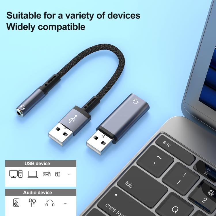 2pcs / Set USB Male to 3.5mm Female Audio Adapter & Cable, Adapter & Cable