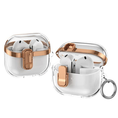 Electroplating Transparent Earphone Protective Case with Security Lock, For Samsung Galaxy Buds3 / 3 Pro