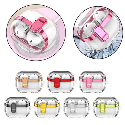 Electroplating Transparent Earphone Protective Case with Security Lock, For Samsung Galaxy Buds3 / 3 Pro