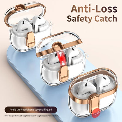 Electroplating Transparent Earphone Protective Case with Security Lock, For Samsung Galaxy Buds3 / 3 Pro