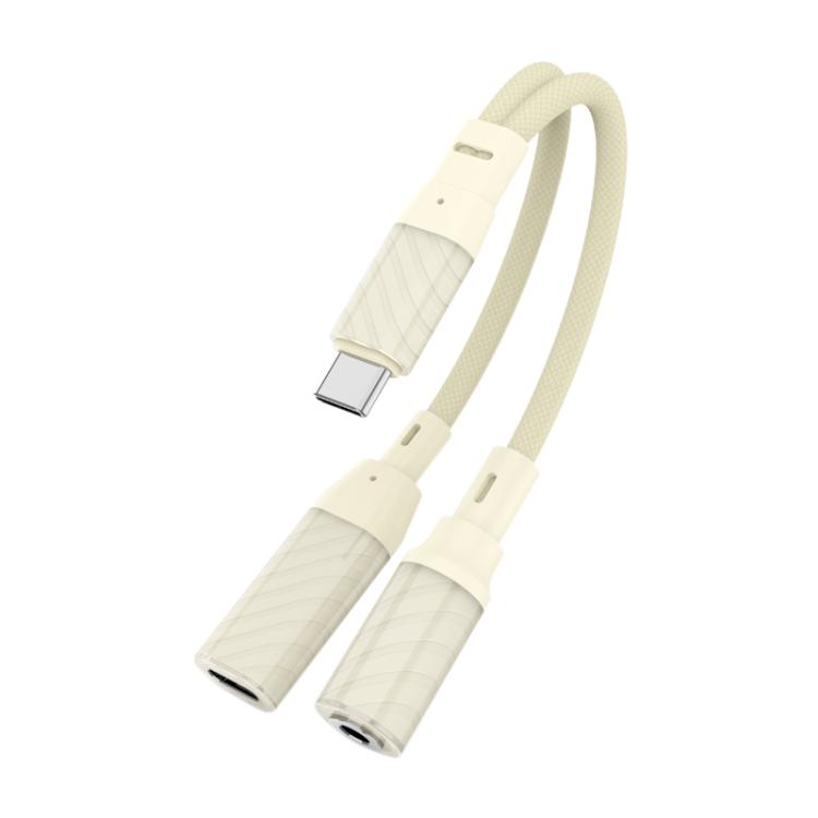 60W 2 in 1 Type-C to Type-C and 3.5mm Audio Adapter, Type-C to Type-C and 3.5mm