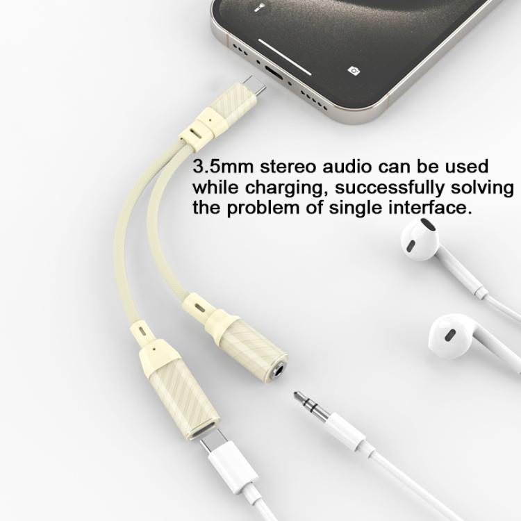 60W 2 in 1 Type-C to Type-C and 3.5mm Audio Adapter, Type-C to Type-C and 3.5mm