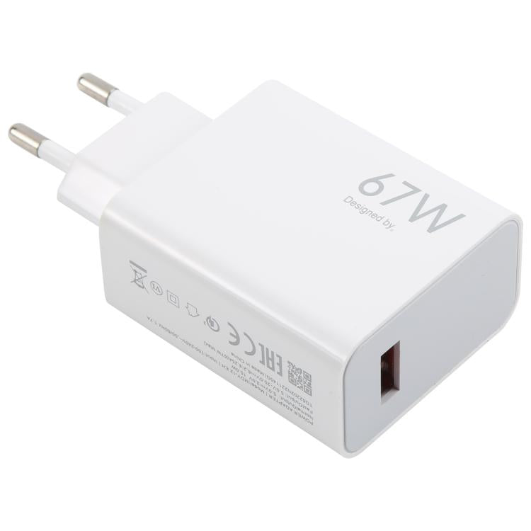 67W USB Fast Charger with 1m USB to Type-C Cable, 67W Type-C Cable