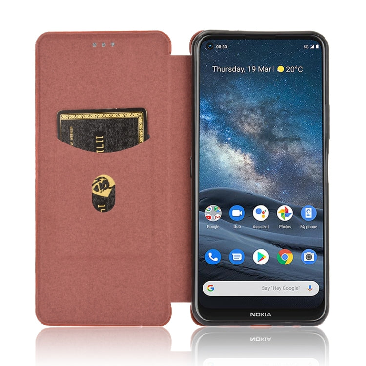 Carbon Fiber Texture Magnetic Horizontal Flip TPU + PC + PU Leather Case with Card Slot
