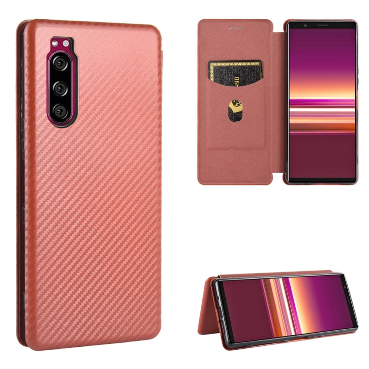 Carbon Fiber Texture Magnetic Horizontal Flip TPU + PC + PU Leather Case with Card Slot