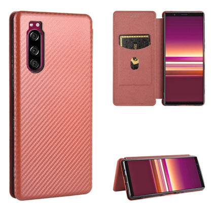 Carbon Fiber Texture Magnetic Horizontal Flip TPU + PC + PU Leather Case with Card Slot