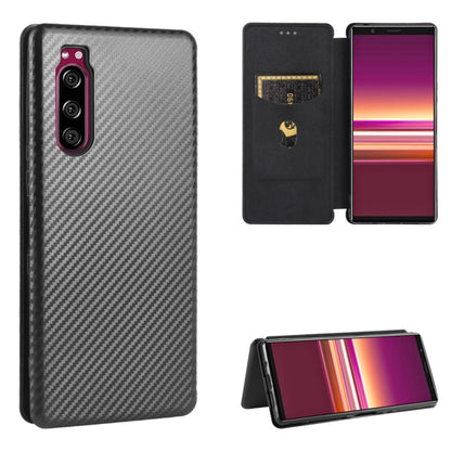 Carbon Fiber Texture Magnetic Horizontal Flip TPU + PC + PU Leather Case with Card Slot