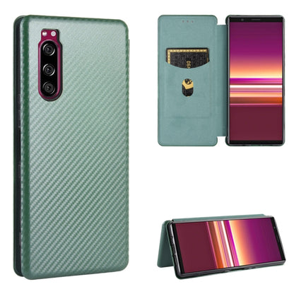 Carbon Fiber Texture Magnetic Horizontal Flip TPU + PC + PU Leather Case with Card Slot