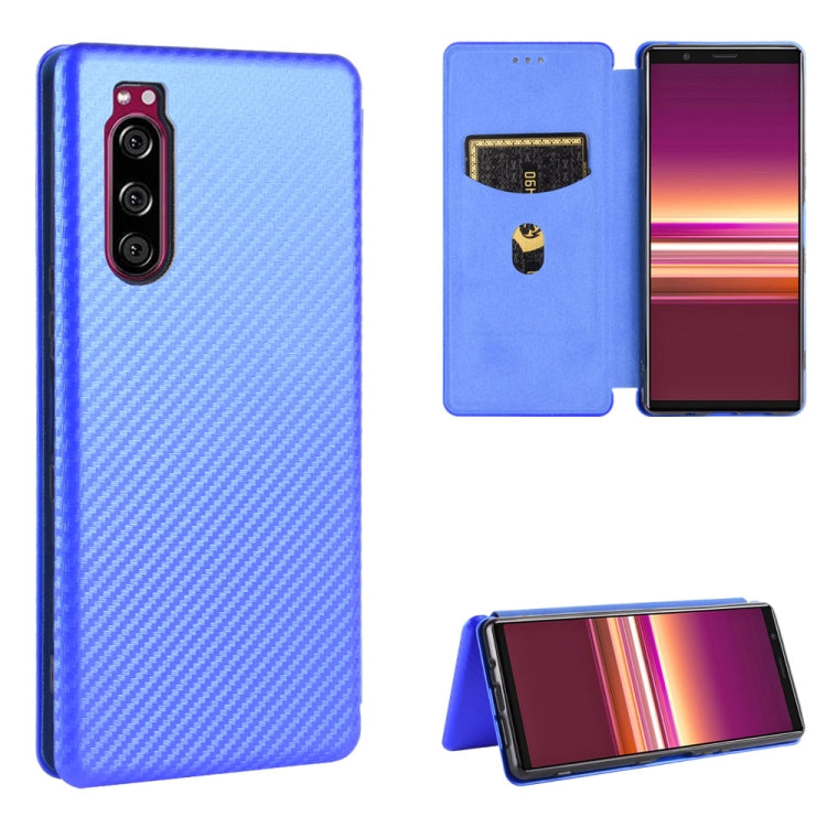 Carbon Fiber Texture Magnetic Horizontal Flip TPU + PC + PU Leather Case with Card Slot