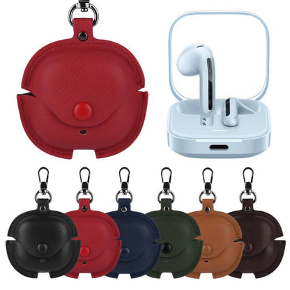 Business Leather Earphone Protective Case with Hook, For Redmi Buds 8 Lite / Buds 6 Lite, For Redmi Buds 6 Lite