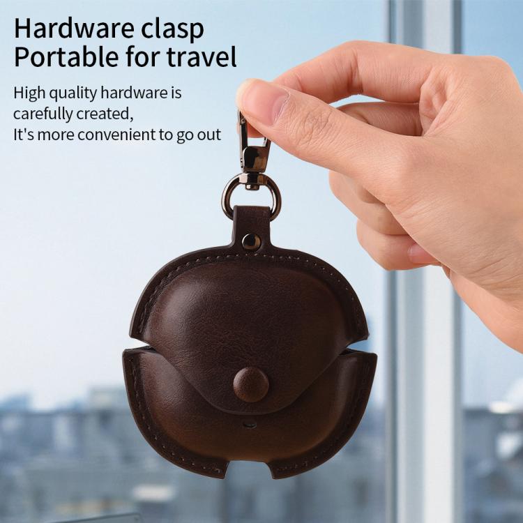 Business Leather Earphone Protective Case with Hook, For Redmi Buds 8 Lite / Buds 6 Lite, For Redmi Buds 6 Lite