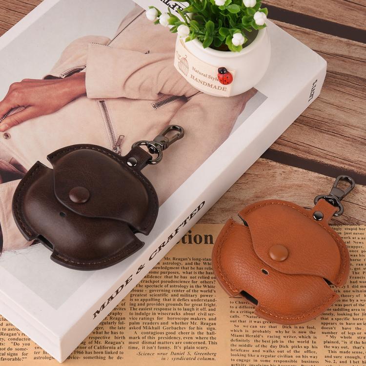 Business Leather Earphone Protective Case with Hook, For Redmi Buds 8 Lite / Buds 6 Lite, For Redmi Buds 6 Lite