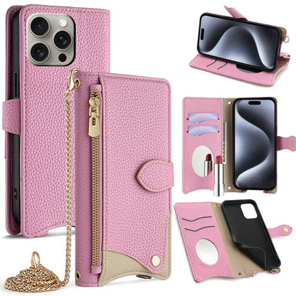 Crossbody Chain Fishtail Litchi Leather Phone Case, For iPhone Air, For iPhone 16 Pro Max, For iPhone 16 Pro, For iPhone 16 Plus