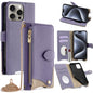 Crossbody Chain Fishtail Litchi Leather Phone Case, For iPhone Air, For iPhone 16 Pro Max, For iPhone 16 Pro, For iPhone 16 Plus