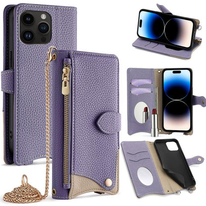 Crossbody Chain Fishtail Litchi Leather Phone Case, For iPhone 15, For iPhone 14 Plus, For iPhone 14, For iPhone 14 Pro