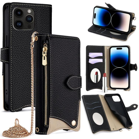 Crossbody Chain Fishtail Litchi Leather Phone Case
