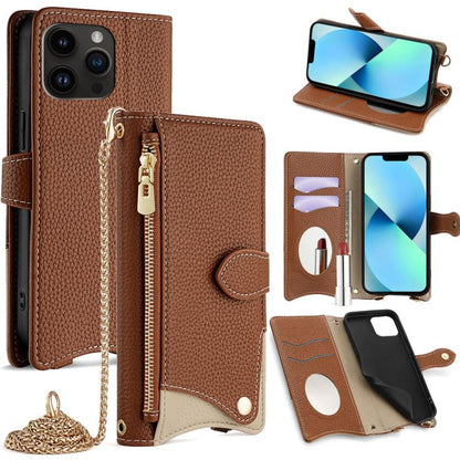 Crossbody Chain Fishtail Litchi Leather Phone Case