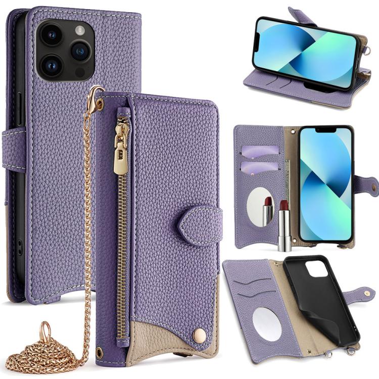 Crossbody Chain Fishtail Litchi Leather Phone Case
