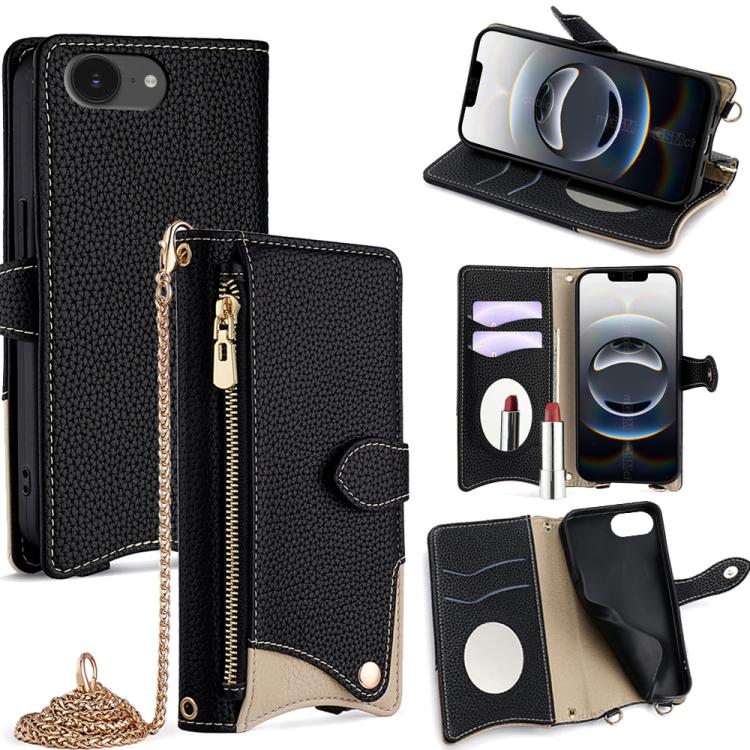 Crossbody Chain Fishtail Litchi Leather Phone Case, For iPhone 17e / 16e, For iPhone 17 Pro Max, For iPhone 17 Pro, For iPhone 17