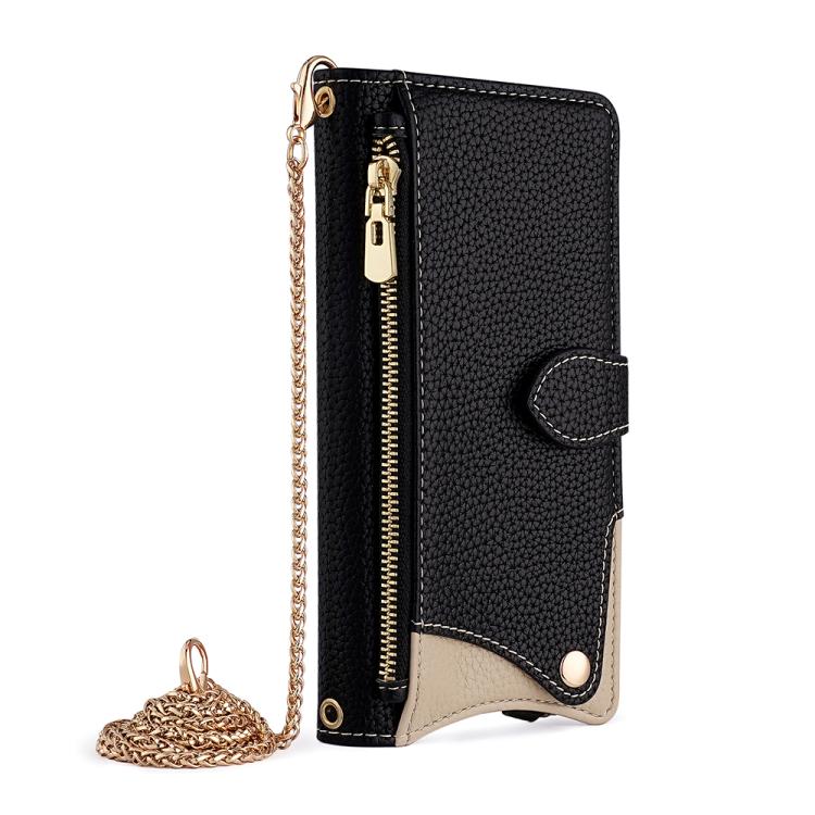 Crossbody Chain Fishtail Litchi Leather Phone Case, For iPhone 17e / 16e, For iPhone 17 Pro Max, For iPhone 17 Pro, For iPhone 17