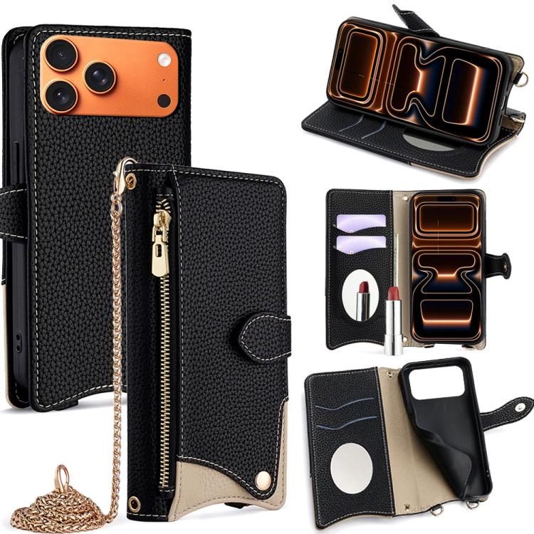 Crossbody Chain Fishtail Litchi Leather Phone Case, For iPhone 18 Pro / 17 Pro, For iPhone 18 Pro Max / 17 Pro Max, For iPhone 17e / 16e, For iPhone 17