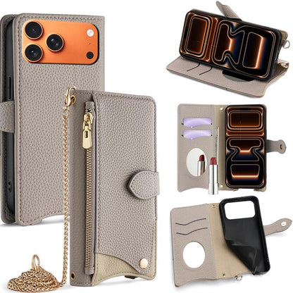 Crossbody Chain Fishtail Litchi Leather Phone Case, For iPhone 18 Pro / 17 Pro, For iPhone 18 Pro Max / 17 Pro Max, For iPhone 17e / 16e, For iPhone 17