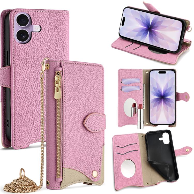 Crossbody Chain Fishtail Litchi Leather Phone Case, For iPhone 17e / 16e, For iPhone 17 Pro Max, For iPhone 17 Pro, For iPhone 17