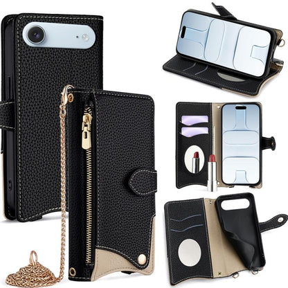 Crossbody Chain Fishtail Litchi Leather Phone Case, For iPhone Air, For iPhone 16 Pro Max, For iPhone 16 Pro, For iPhone 16 Plus