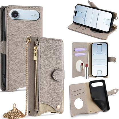 Crossbody Chain Fishtail Litchi Leather Phone Case, For iPhone Air, For iPhone 16 Pro Max, For iPhone 16 Pro, For iPhone 16 Plus