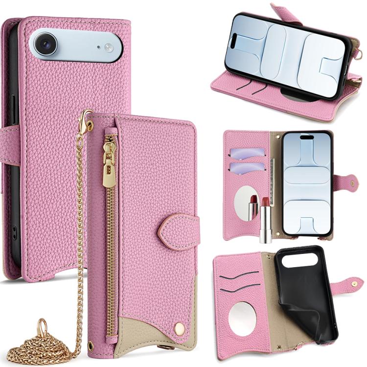 Crossbody Chain Fishtail Litchi Leather Phone Case, For iPhone Air, For iPhone 16 Pro Max, For iPhone 16 Pro, For iPhone 16 Plus