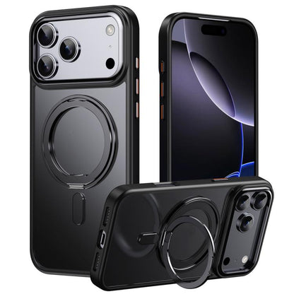 Frosted 360 Degree MagSafe Magnetic Holder Phone Case, For iPhone 17e / 16e, For iPhone 17 Pro Max, For iPhone 17 Pro, For iPhone 17, For iPhone Air