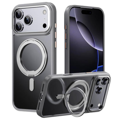 Frosted 360 Degree MagSafe Magnetic Holder Phone Case, For iPhone 17e / 16e, For iPhone 17 Pro Max, For iPhone 17 Pro, For iPhone 17, For iPhone Air