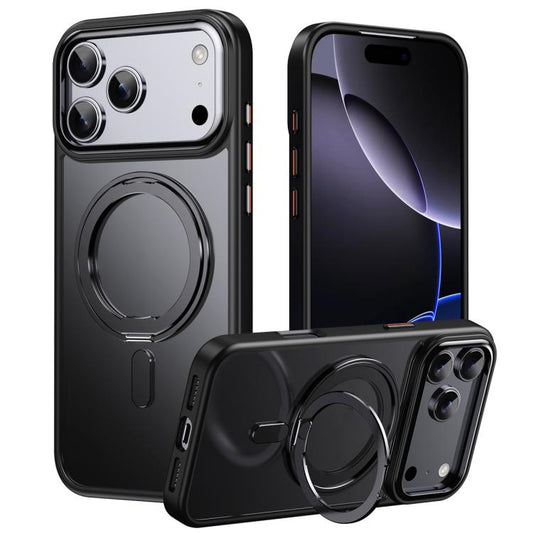 Frosted 360 Degree MagSafe Magnetic Holder Phone Case, For iPhone 18 Pro, For iPhone 18 Pro Max, For iPhone 17e / 16e