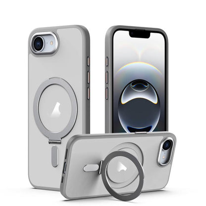 Airbag MagSafe Shockproof Frosted Phone Case with Fold Holder, For iPhone 18 Pro / 17 Pro, For iPhone 16e / 17e, For iPhone 18 Pro Max / 17 Pro Max, For iPhone 17, For iPhone Air
