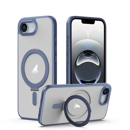 Airbag MagSafe Shockproof Frosted Phone Case with Fold Holder, For iPhone 18 Pro / 17 Pro, For iPhone 16e / 17e, For iPhone 18 Pro Max / 17 Pro Max, For iPhone 17, For iPhone Air