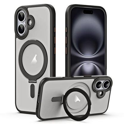Airbag MagSafe Shockproof Frosted Phone Case with Fold Holder, For iPhone 18 Pro / 17 Pro, For iPhone 16e / 17e, For iPhone 18 Pro Max / 17 Pro Max, For iPhone 17, For iPhone Air