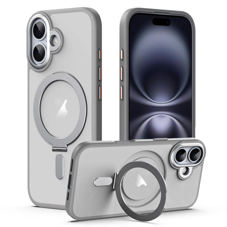 Airbag MagSafe Shockproof Frosted Phone Case with Fold Holder, For iPhone 18 Pro / 17 Pro, For iPhone 16e / 17e, For iPhone 18 Pro Max / 17 Pro Max, For iPhone 17, For iPhone Air