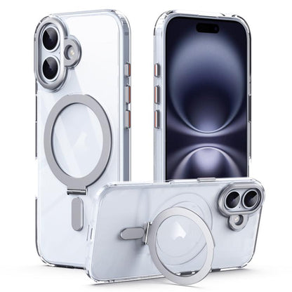 Airbag MagSafe Shockproof Frosted Phone Case with Fold Holder, For iPhone 18 Pro / 17 Pro, For iPhone 16e / 17e, For iPhone 18 Pro Max / 17 Pro Max, For iPhone 17, For iPhone Air