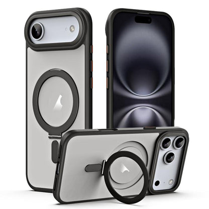 Airbag MagSafe Shockproof Frosted Phone Case with Fold Holder, For iPhone 18 Pro / 17 Pro, For iPhone 16e / 17e, For iPhone 18 Pro Max / 17 Pro Max, For iPhone 17, For iPhone Air